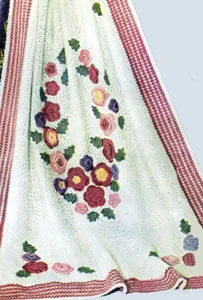 Victoriana Rose Wreath Afghan Pattern #5202