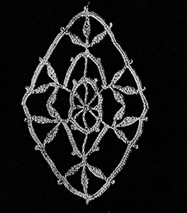 Oblong Medallion with Leaves Pattern