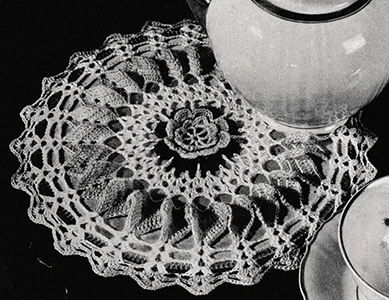 Rose Hot Plate Mat Cover Pattern #6401