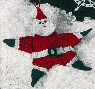 Santa Claus Star Ornament Pattern