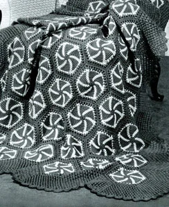 Pin Wheel Afghan Pattern #1702