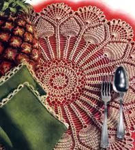 Pineapple Wheel Luncheon Mat & Napkin Pattern #S-238