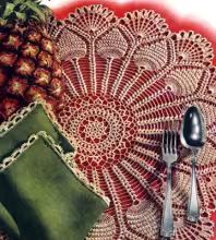 Pineapple Wheel Luncheon Mat & Napkin Pattern #S-238