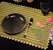 Table Doily in Appliqued Crochet Pattern #7