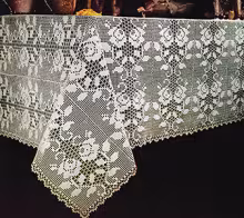 Tablecloth in Rose Panels Pattern #1