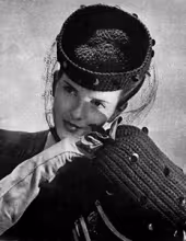 Paillette Trimmed Hat and Muff Set Pattern #PC-1320