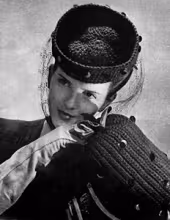 Paillette Trimmed Hat and Muff Set Pattern #PC-1320