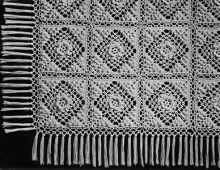 Irish Crochet and Popcorn Bedspread Pattern #60