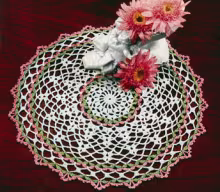 Green and Pink Doily Pattern