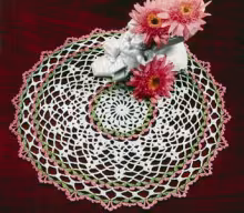 Green and Pink Doily Pattern
